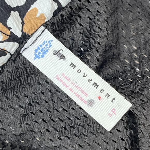 Free People Movement Light Jacket Women Small Leopard Animal Print Hooded Zip Up - Picture 11 of 16